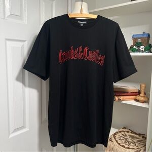 Crooks & Castles Black Tee with Red Embroidered Logo